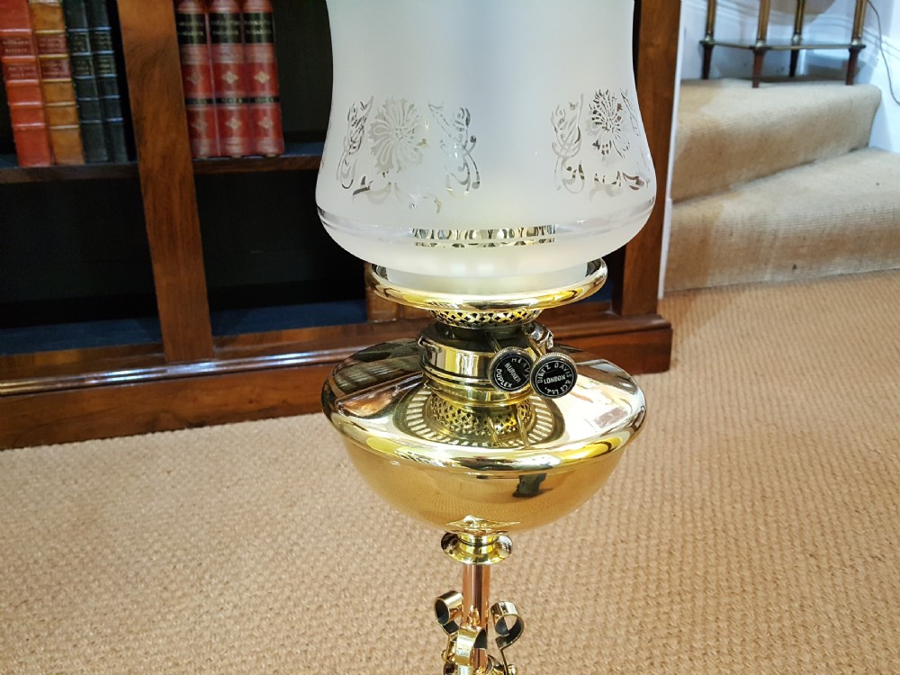 Art Nouveau copper and brass oil lamp View III