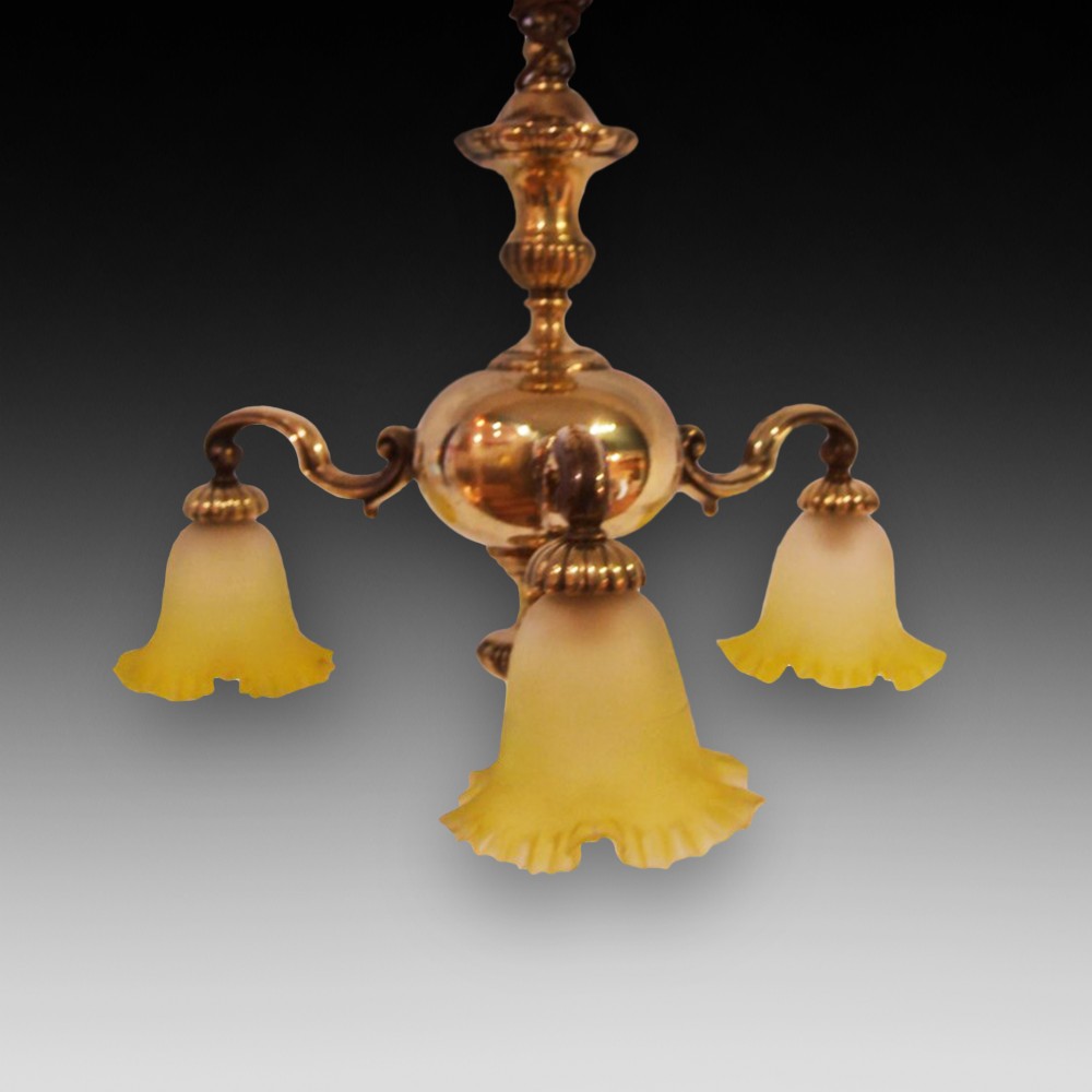 Brass 3 Arm Ceiling Light