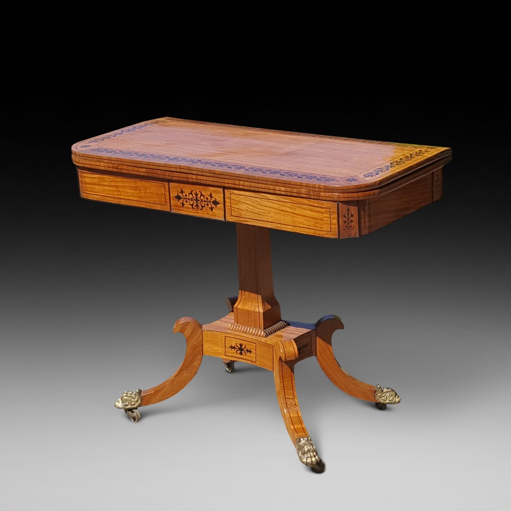 Regency Satinwood Card Table 