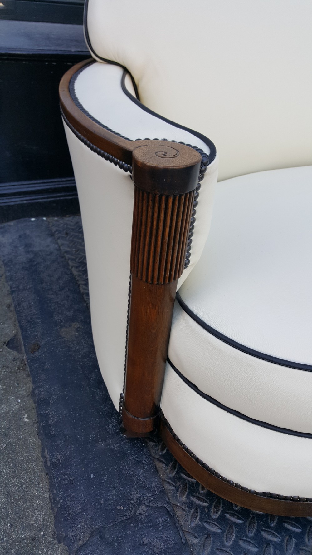 Art Deco Oak Framed Two Seater Sofa Settee View III