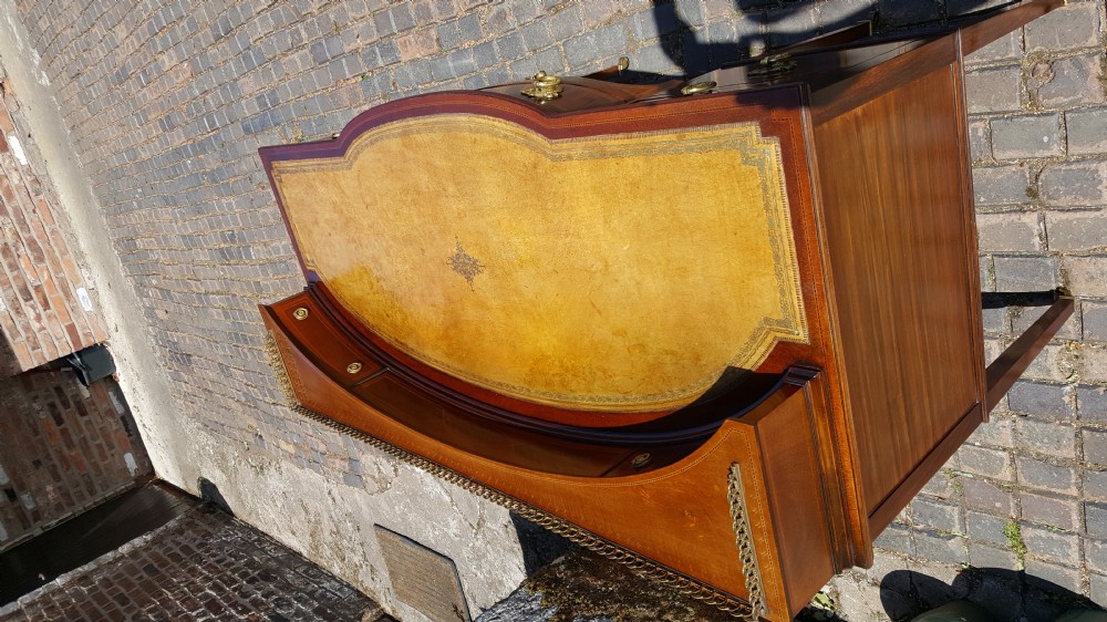 Edwardian Mahogany and Satinwood Inlaid Desk View III