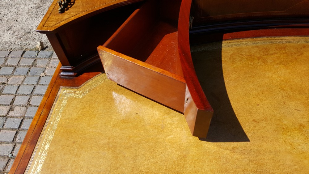 Edwardian Mahogany and Satinwood Inlaid Desk View VIII