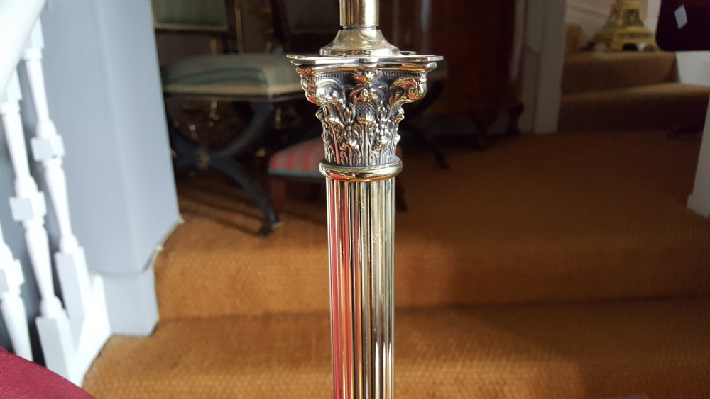 Edwardian Neoclassical Brass Table Lamp View IV