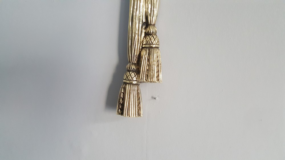 Pair of Edwardian Brass Three Branch Lamp Sconces View II
