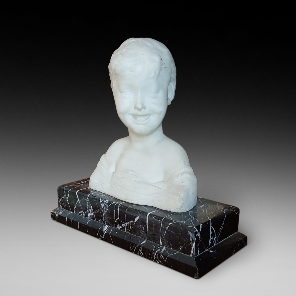 Victorian Alabaster Bust of a Young Maiden