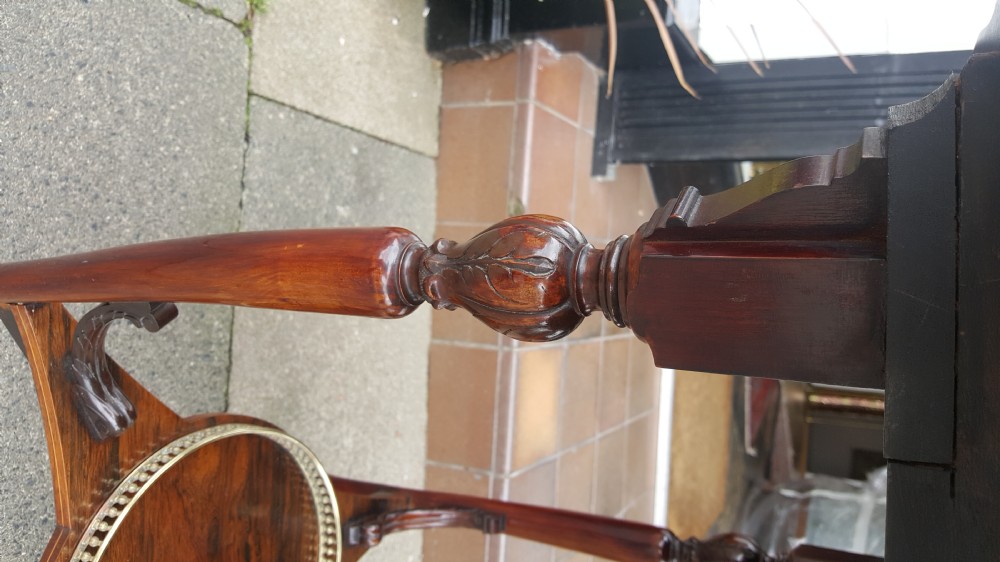Edwardian inlaid rosewood dropleaf occasional table View IV