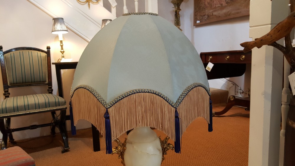 Early 20thC alabaster and gilt table lamp View V