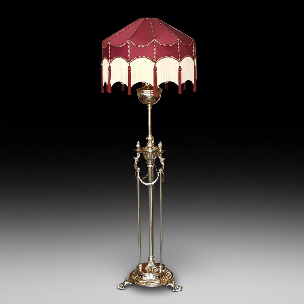 Victorian Brass Standard Paraffin Oil Lamp