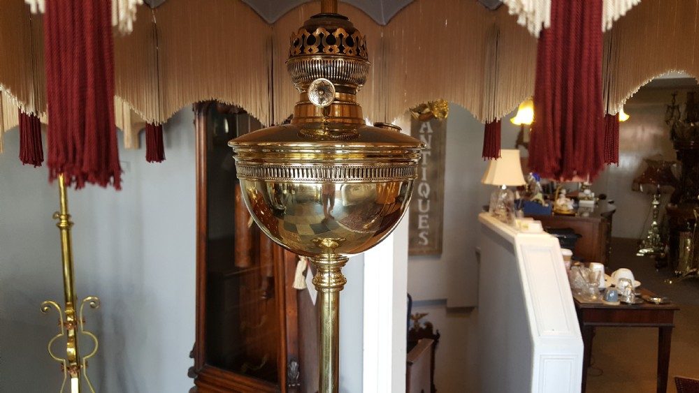 Victorian Brass Standard Paraffin Oil Lamp View III