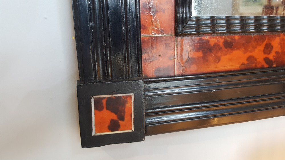 George III Ebony and Tortoiseshell Wall Mirror View II