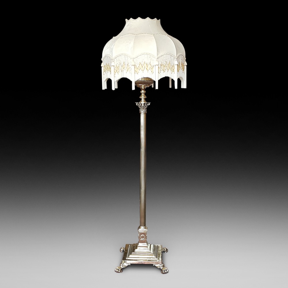 Victorian brass standard oil lamp