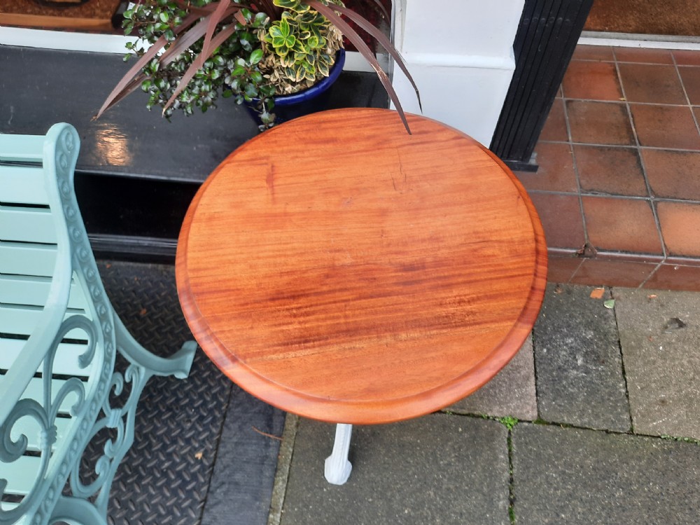 Late 19thC white painted cast iron Britannia pub garden table View V