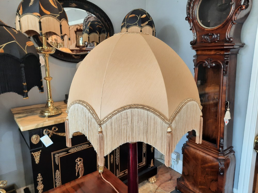 Early 20thC Red Resin Corinthian Column Lamp View V