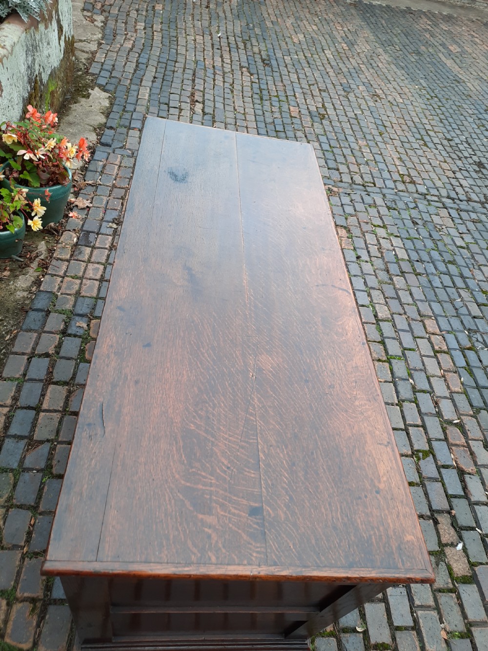 18th century panelled oak mule chest View II