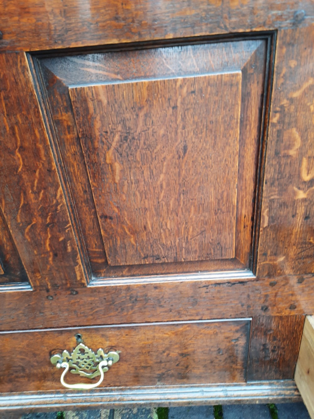 18th century panelled oak mule chest View VII
