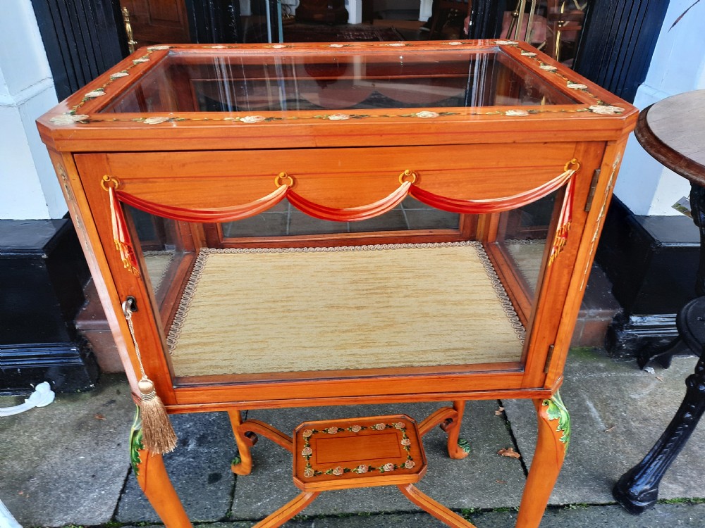 Victorian Satinwood Bijouterie Display Table View V