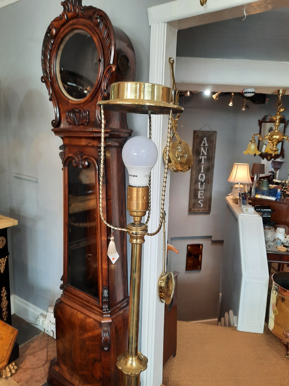 Art Nouveau Brass Extending Standard Lamp View III
