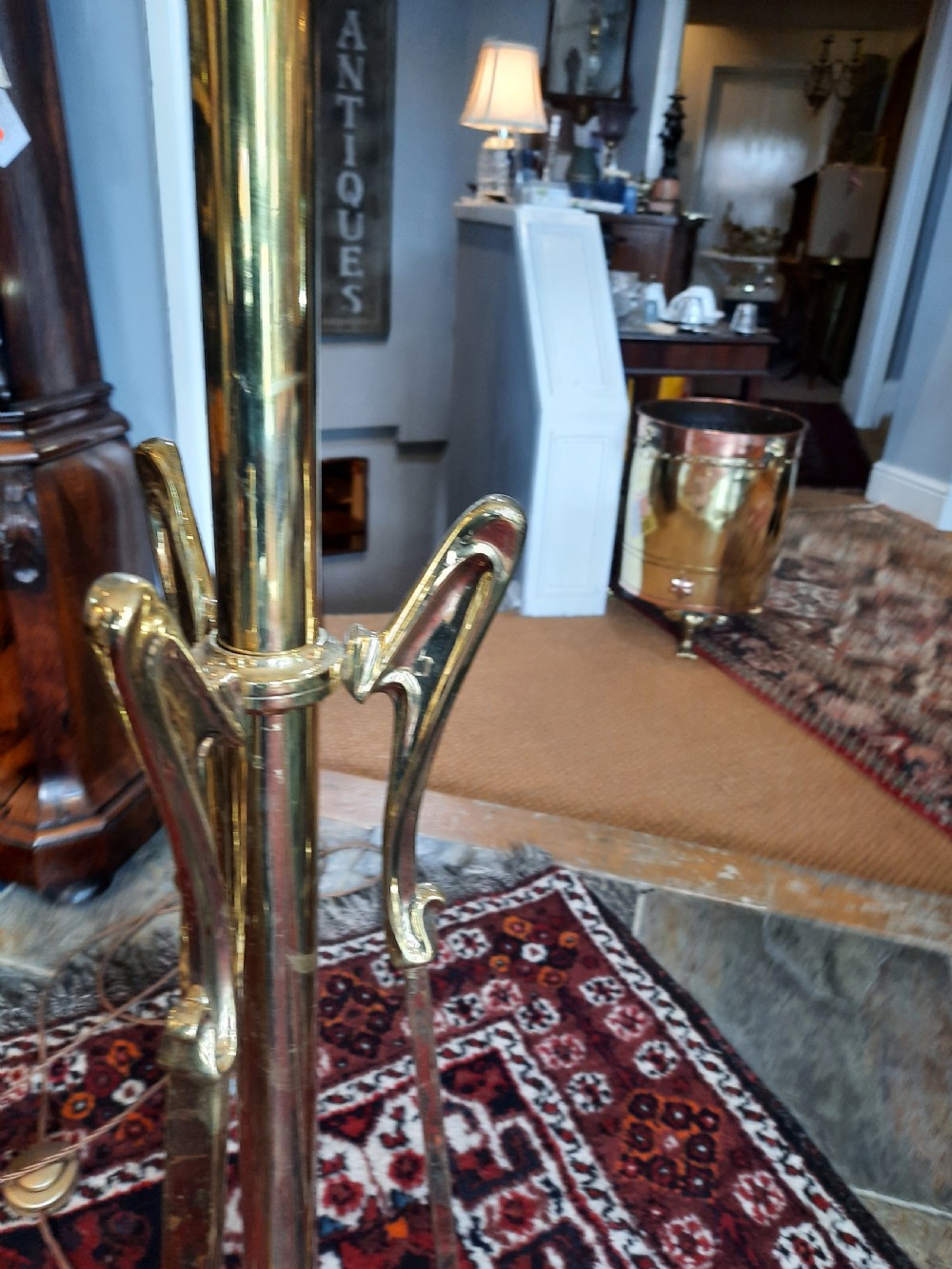 Art Nouveau Brass Extending Standard Lamp View VI