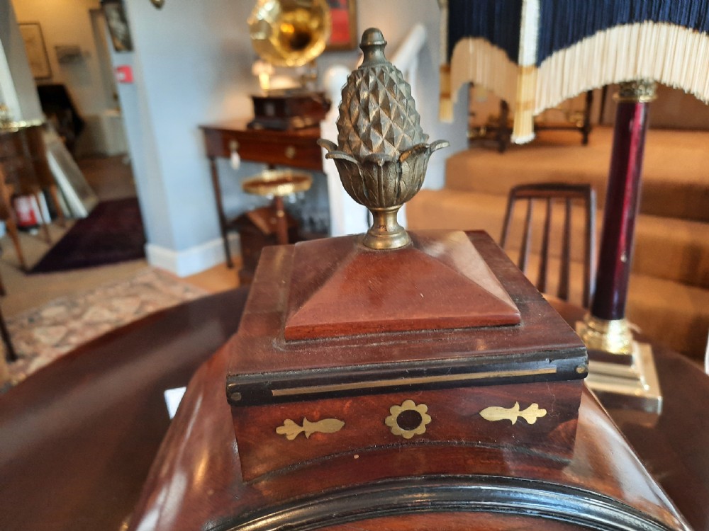 William IV Brass Inlaid Mahogany Mantel Clock View III