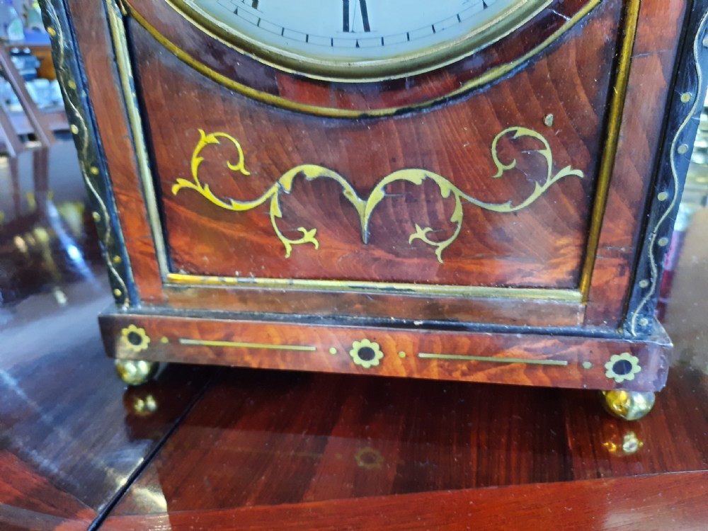 William IV Brass Inlaid Mahogany Mantel Clock View IV