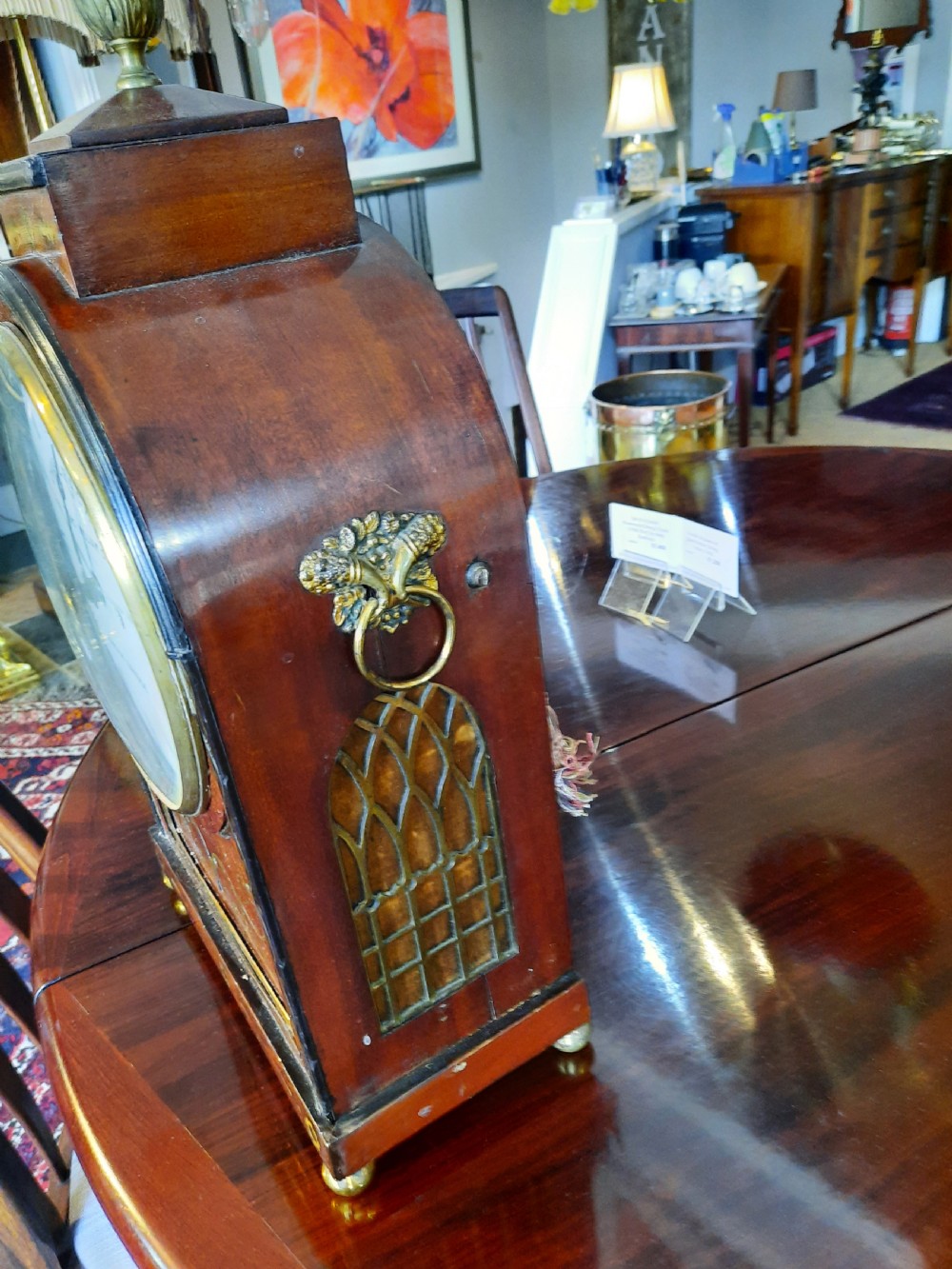 William IV Brass Inlaid Mahogany Mantel Clock View V