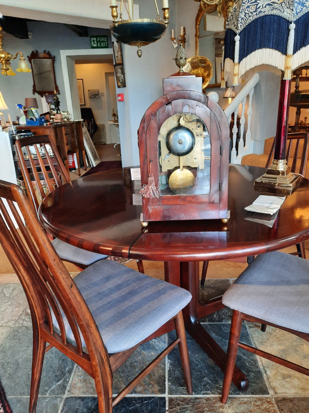 William IV Brass Inlaid Mahogany Mantel Clock View VII
