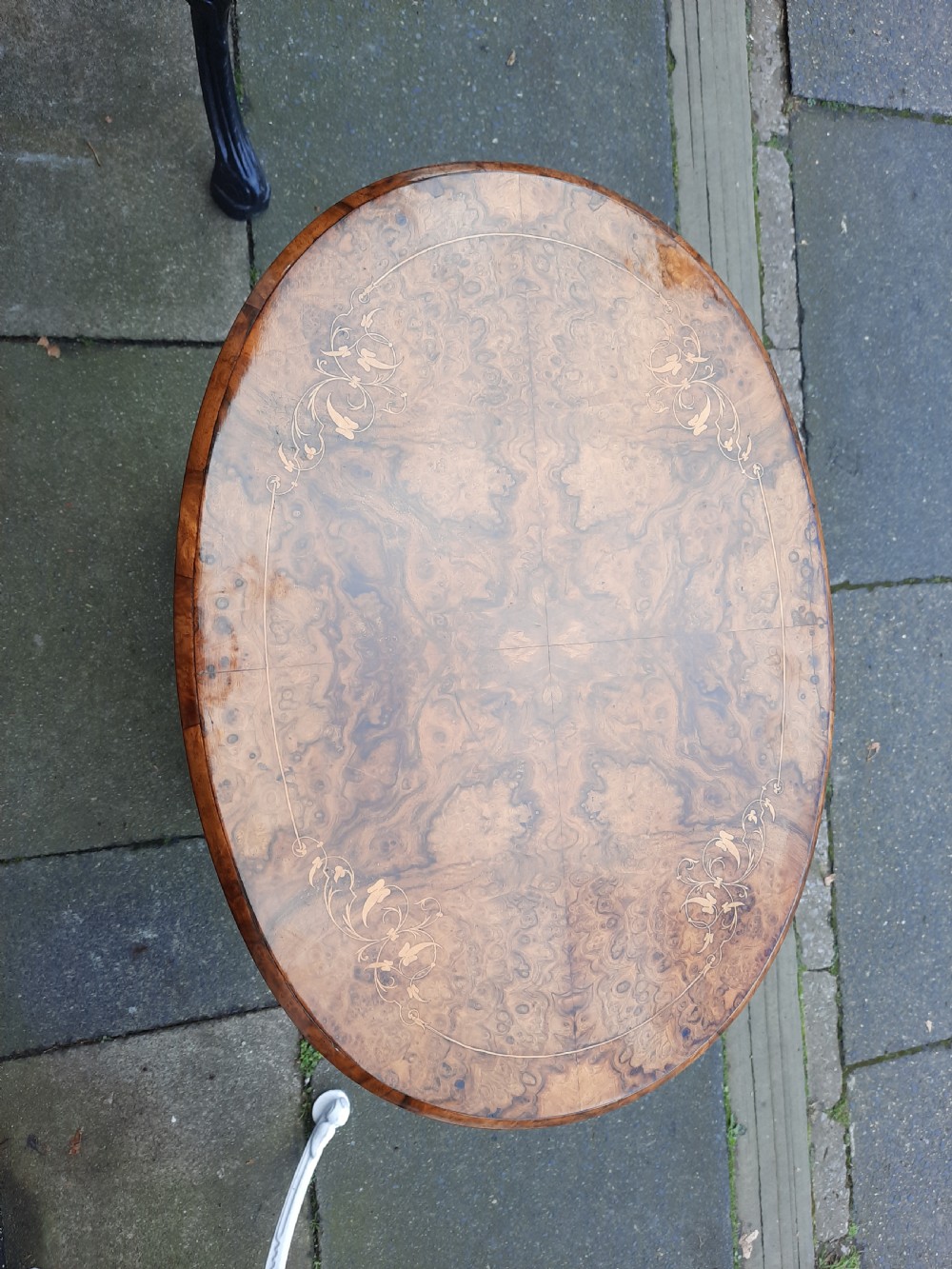 Victorian Burr Walnut Work Table View III