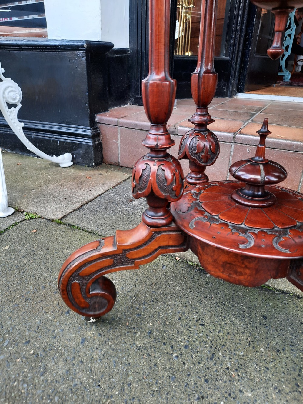 Victorian Burr Walnut Work Table View VI