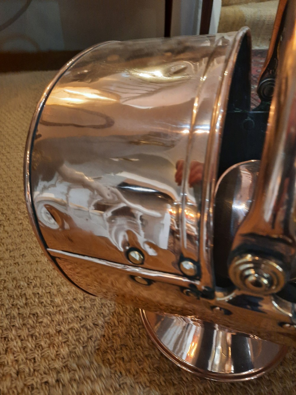 Victorian Copper Coal Helmet View II
