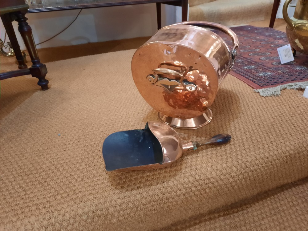 Victorian Copper Coal Helmet View III