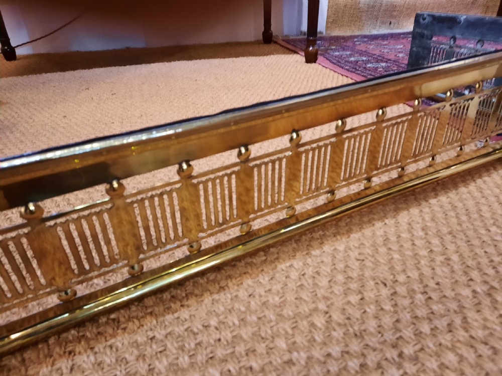 Late Victorian Pierced Brass Fender View II