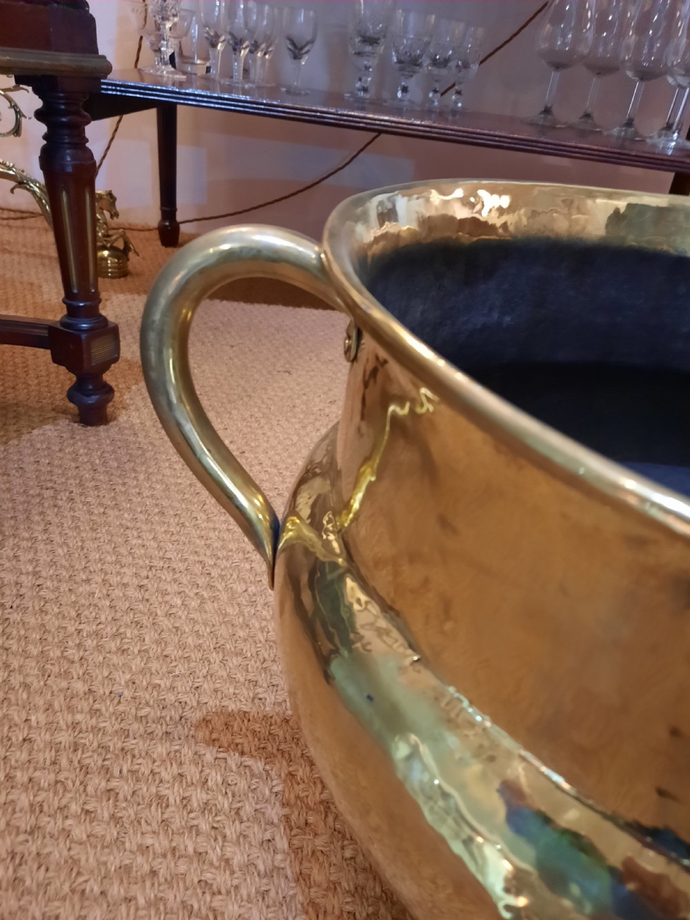 Large Brass Log Bucket View III