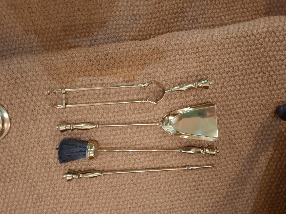 Late 19thC Brass Fire Companion Set View II