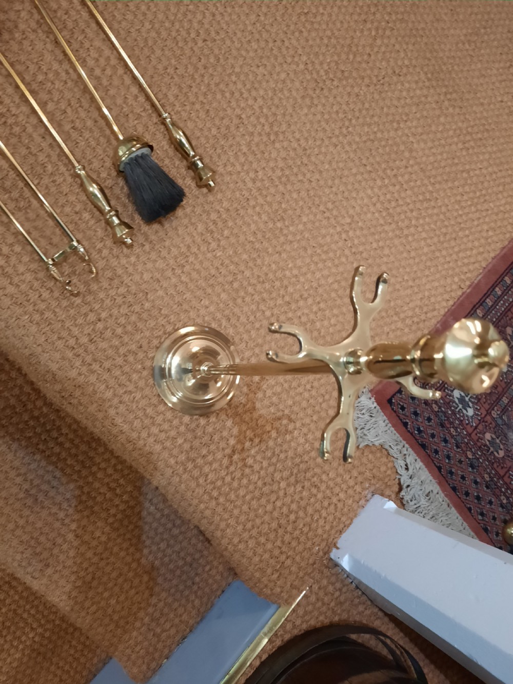 Late 19thC Brass Fire Companion Set View III