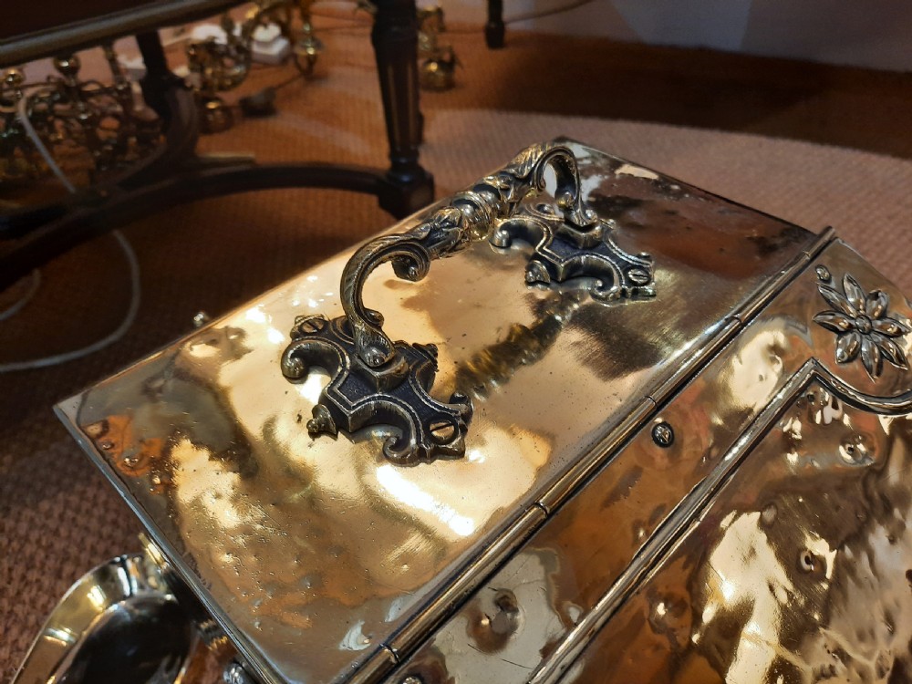19thC Brass Novelty Coal Purdonium Scuttle View IV