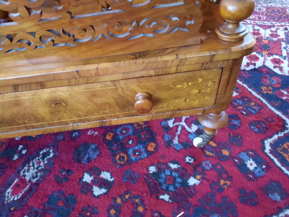 Victorian Burr Walnut Whatnot Canterbury View IV