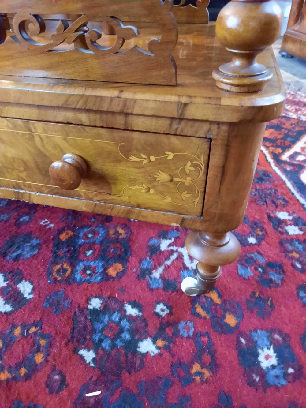 Victorian Burr Walnut Whatnot Canterbury View VII