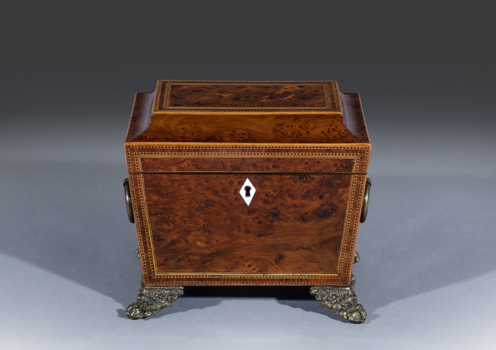 Regency Burr Elm Tea Caddy  View II