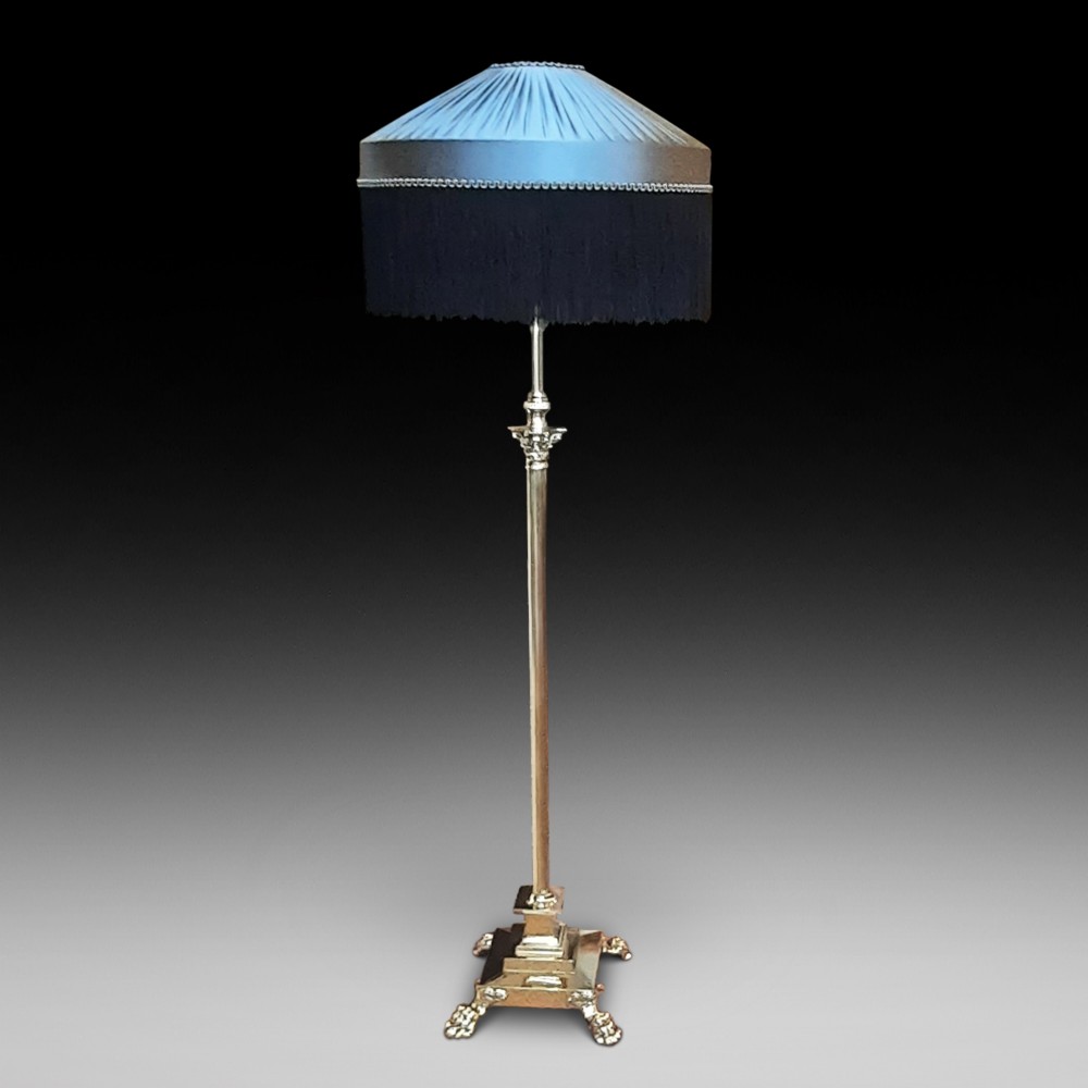 Early 20thC Brass Adjustable Standard Lamp