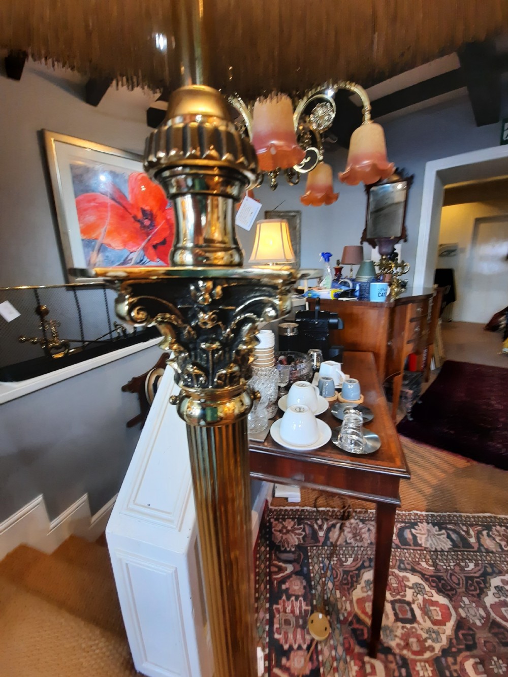 Early 20thC Brass Adjustable Standard Lamp View IV