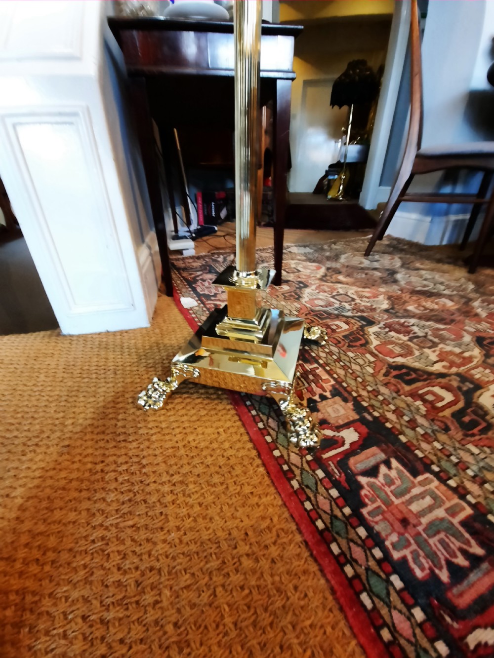 Early 20thC Brass Adjustable Standard Lamp View V