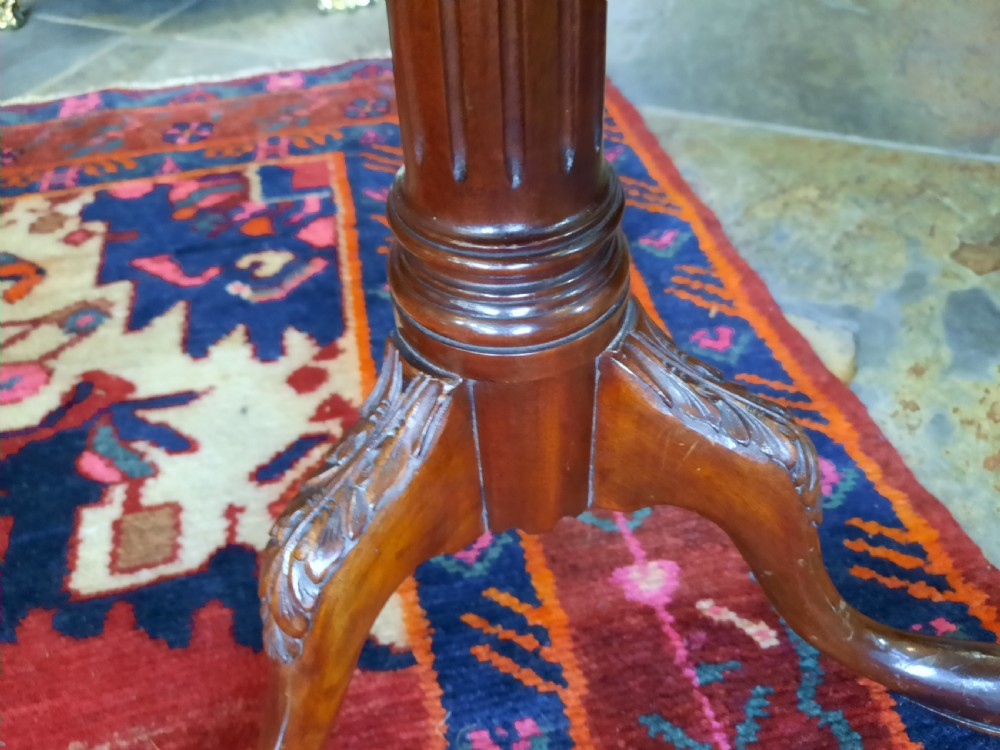 Early 20thC Mahogany Tripod Wine Table View V