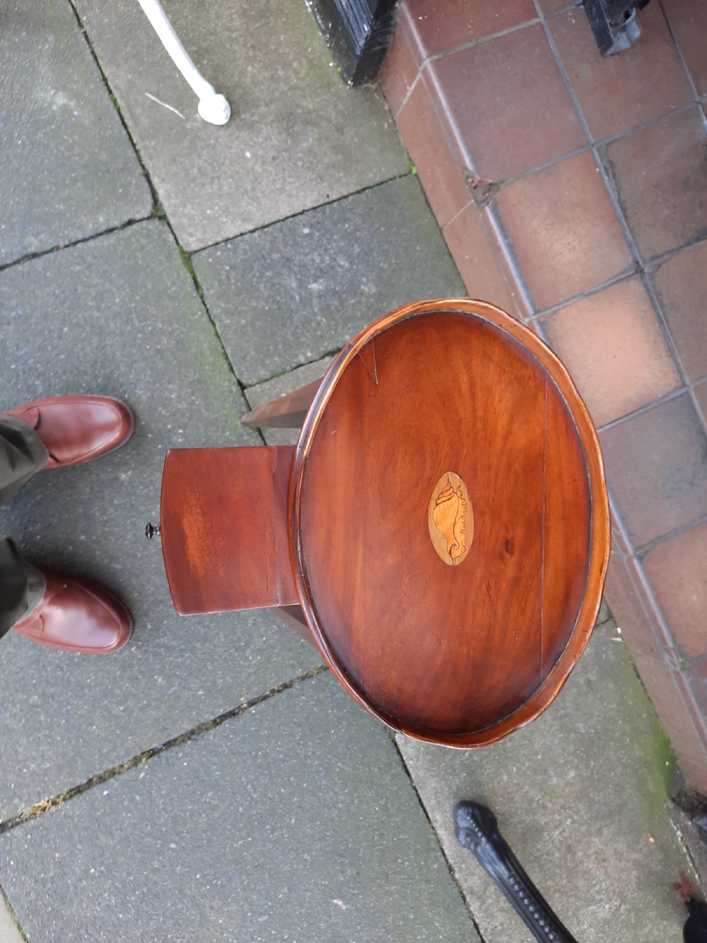 Edwardian Sheraton Style Mahogany Candle Stand View II