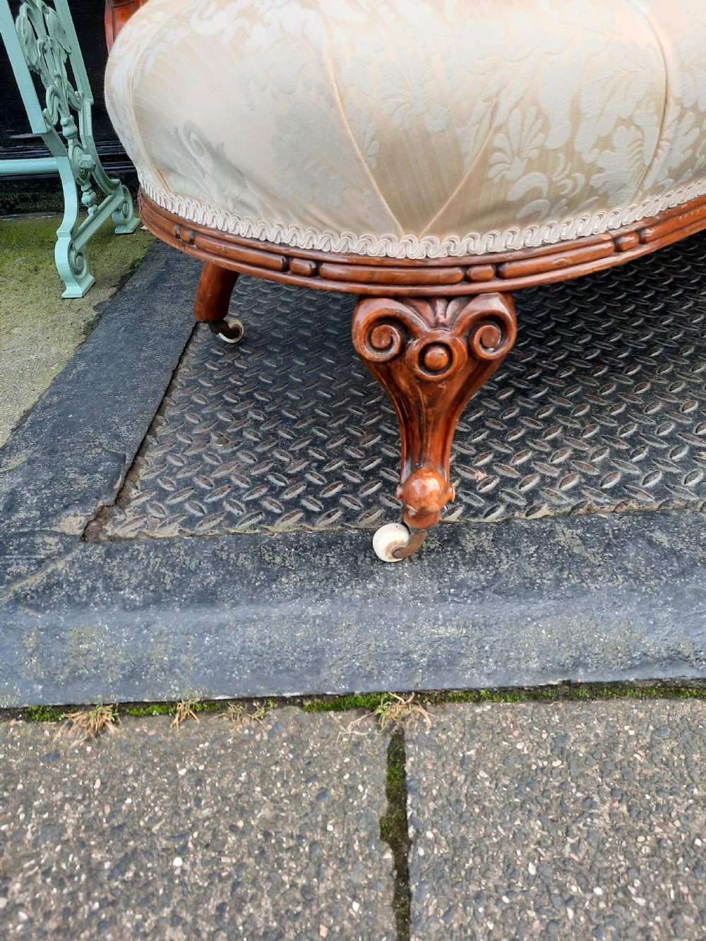 Victorian Walnut Window Seat View II