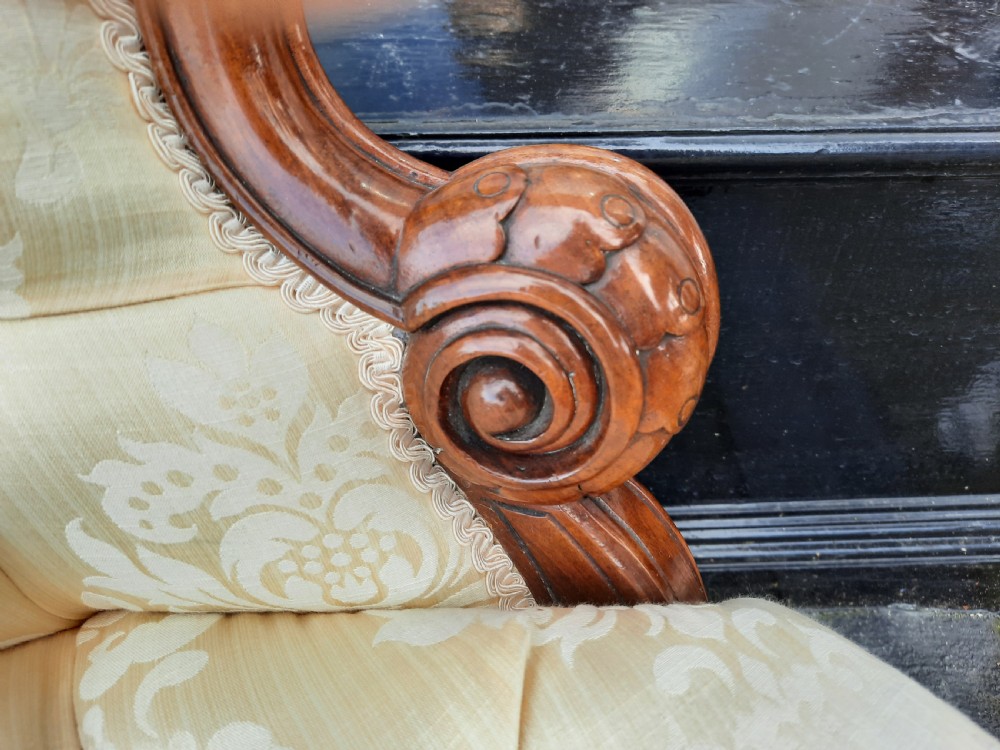 Victorian Walnut Window Seat View V