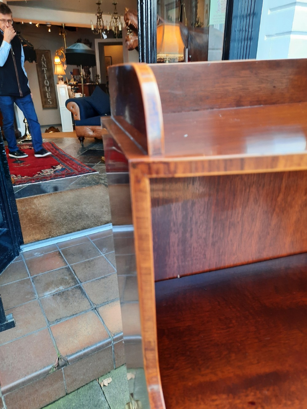 Early 20thC Mahogany Waterfall Bookcase View III