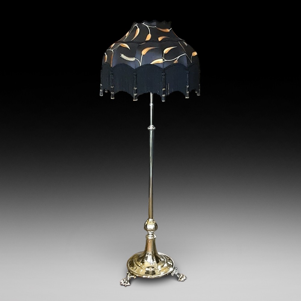 Early 20thC Brass Adjustable Standard Lamp
