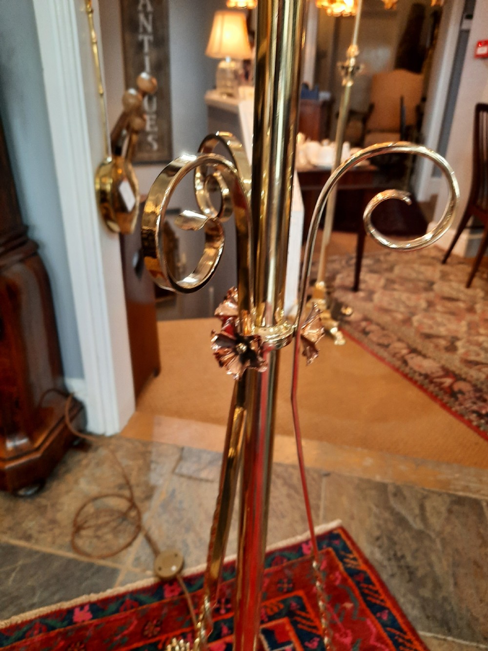 Early 20thC Brass Adjustable Standard Lamp View IV