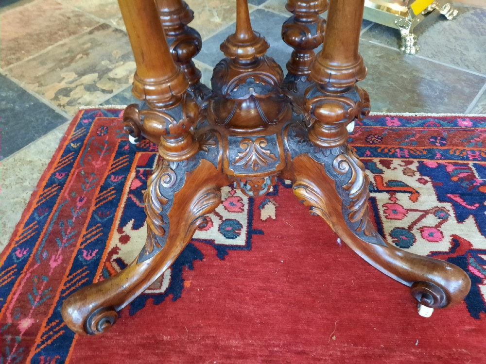 Victorian Burr Walnut Demi Lune Card Table View IV