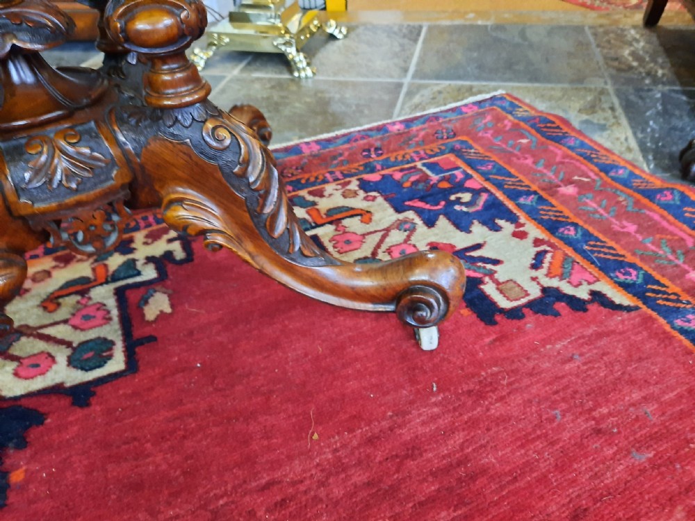 Victorian Burr Walnut Demi Lune Card Table View VI